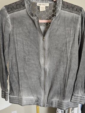 Indigo Thread Co. Women's Gray 100% Rayon Bomber-Style Jacket
